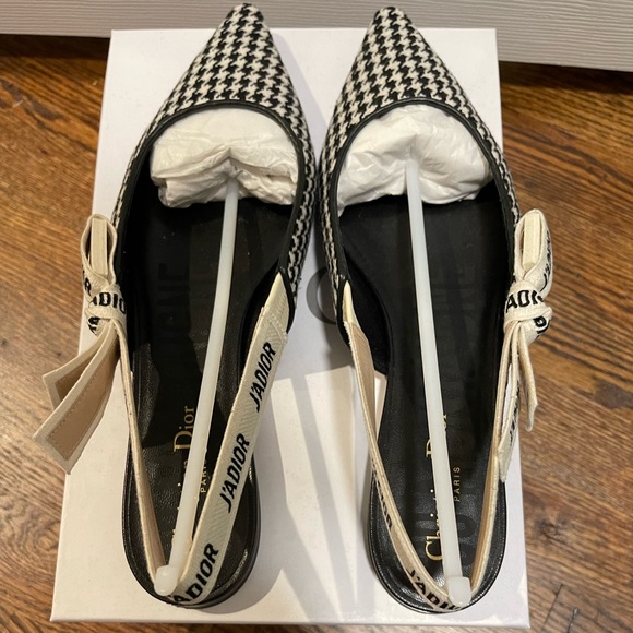 SOLD Dior J’adior Slingback Ballerina Flat 41.5 Houndstooth - Picture 6 of 8